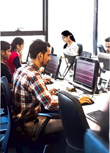 A leader reviewing financial and business growth charts